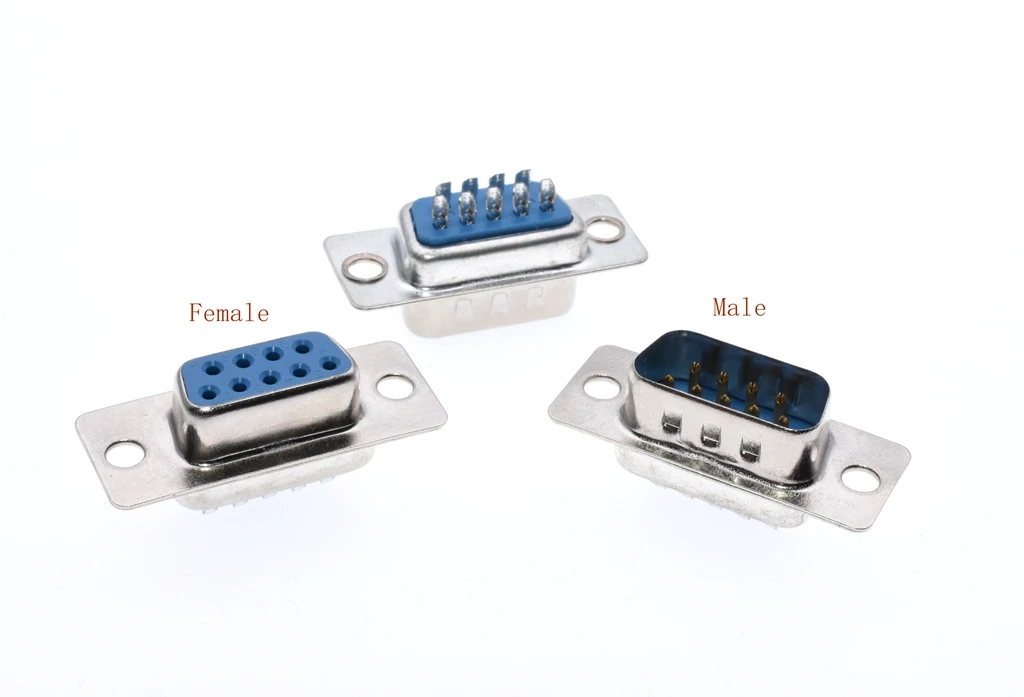 10PCS/lot RS232 Serial Port Connectors DB9 DB-09 Female Male Socket Shell Plastic Plug Connector 9pin COM Socket Adapter*