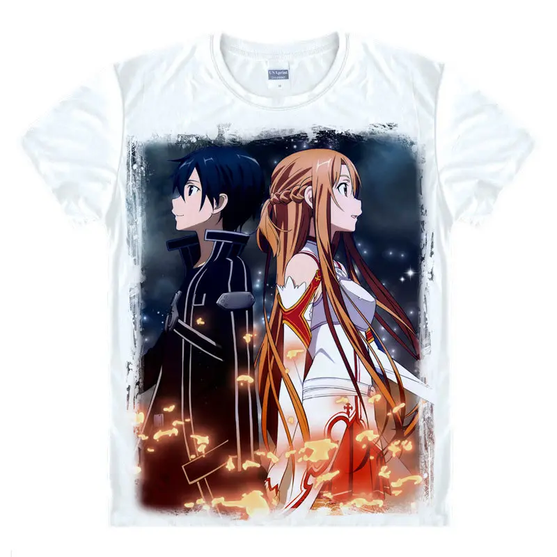 Gun Gale Online GGO T-Shirt Shino Asada Shirt couple T-shirts Anime characters Casual T-Shirts Janpanese Anime cute shirts a