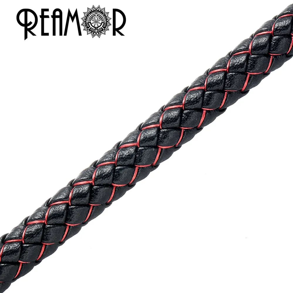 REAMOR 8mm Genuine Braided Silk Leather Rope 4 Colors String Cord For DIY Bracelet Jewelry Craft Making Findings Wholesale