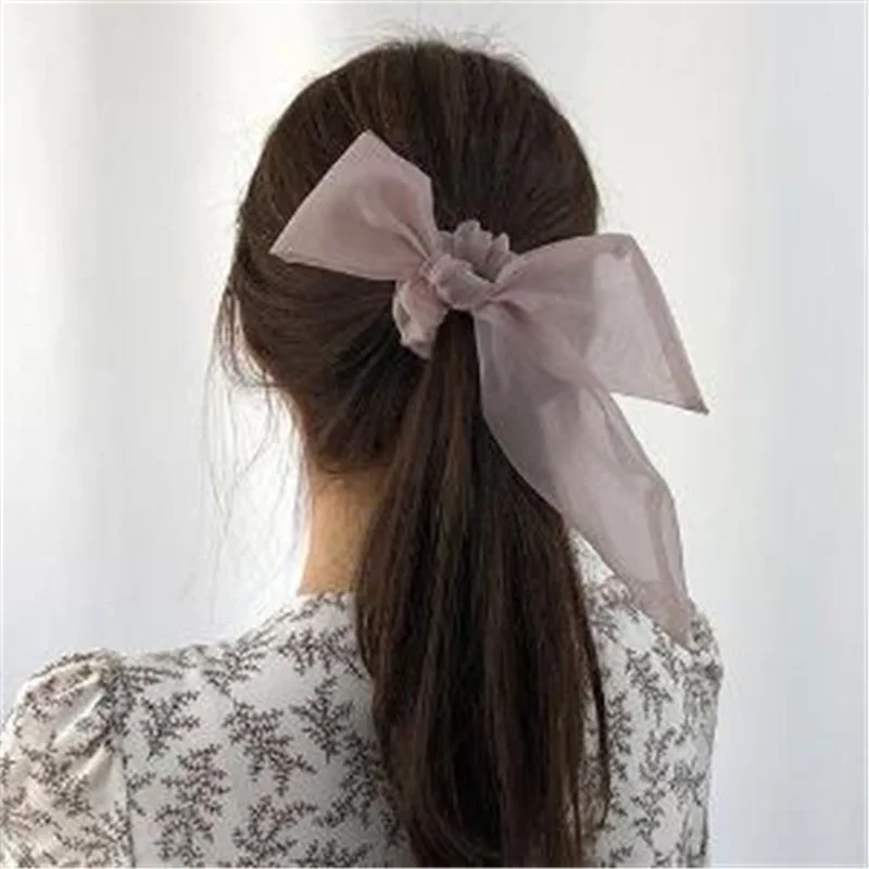 Women concise Elastic Hair bands Girl Headband Fashion Black and white Chiffon hairband Hair Accessories Hair Rope Ponytail