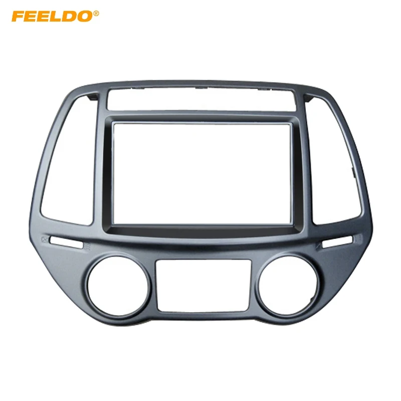 

FEELDO Car 2Din DVD Radio Fascia Frame for Hyundai I-20 Auto AC Dash Stereo Face Panel Installation Trim Kit #AM5147