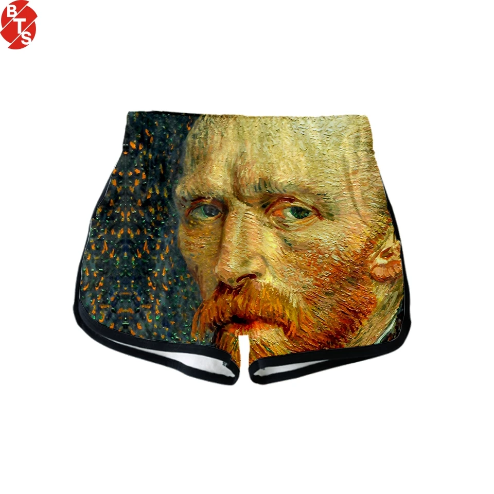 Van Gogh 3D Printed 2018 New Fashion Cool Shorts for Women Casual Trendy Style Shorts Girls Sexy Wear Suitable for Summer