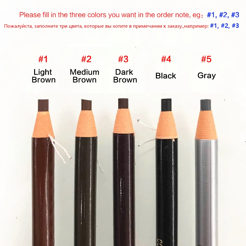 3 Pcs Eyebrow Pencil Waterproof Tattoo Pen Soft Coloured Long Lasting Natural Makeup Product Cosmetics Cheap Brand Wholesale