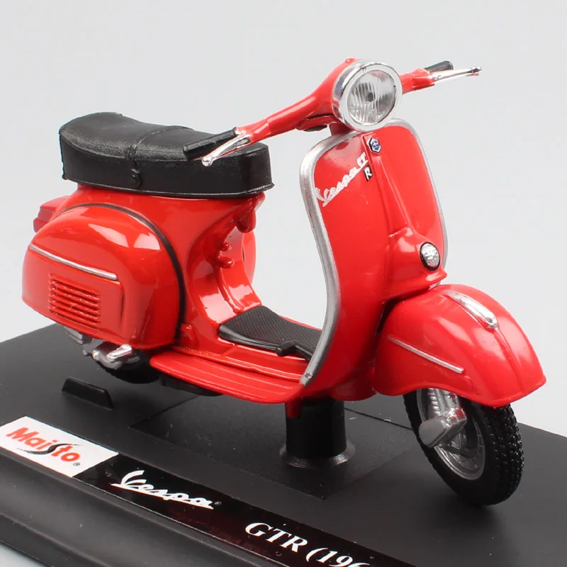 1/18 Scale Vintage Maisto Piaggio Vespa GTR 125 1968  Scooter Motorcycle Motorbike Diecast Toy Model Luca For Boy Summer Kids