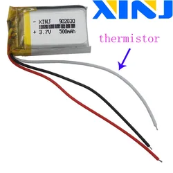 3.7V 500mAh 1.85Wh polimerowa bateria litowa Lipo 902030 termistor 3 drut do GPS MP3 kamera samochodowa LED światła jazdy telefon DVC