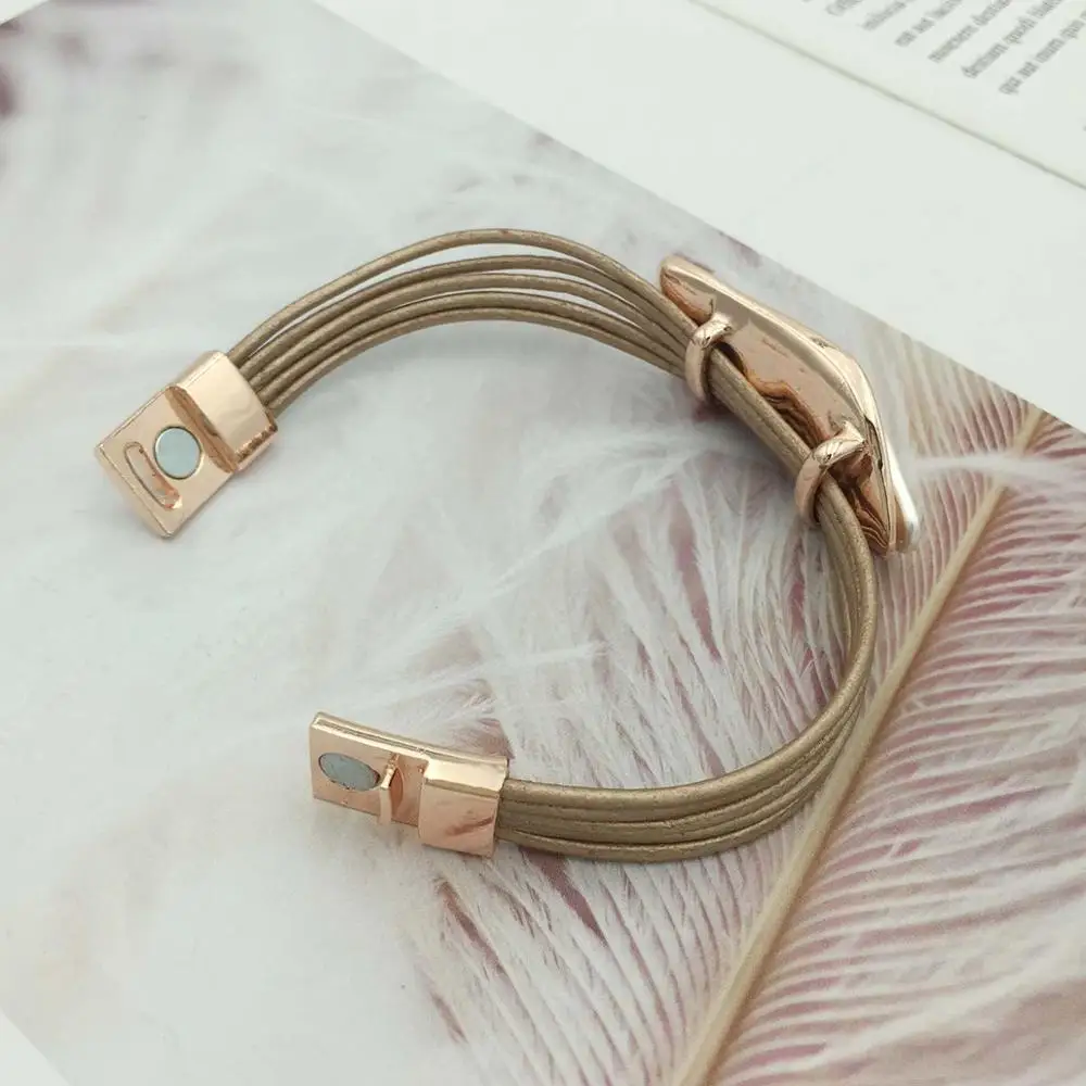 Bohemian Unique Design Crystal Bracelets & Bangles For Women Fashion Alloy Magnetic Tube Bar Clasp bracelet 3 Colors