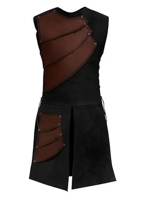 Mode Männer Hot Tops Thema Party Medieval Kostüme Archer Leder Rüstung Retro Viking Renaissance Sleeveless Patchwork Cosplay