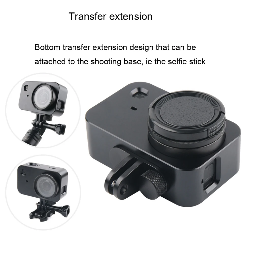 JINSERTA Protective CNC Aluminum Frame Case for Xiaomi Mijia Mini 4K Camera with 37mm UV Lens Filter +Screw Lens Cap Protector