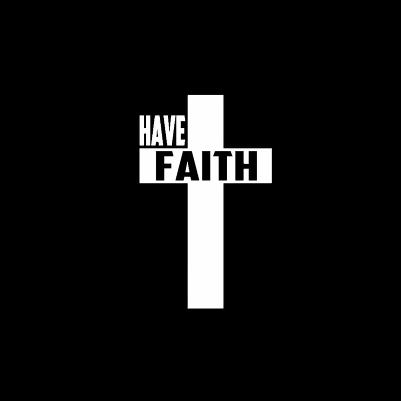 YJZT 7.7CM*12.7CM CROSS HAVE FAITH JESUS Vinyl Car Motorcycle Sticker Decals Black/Silver C13-000241