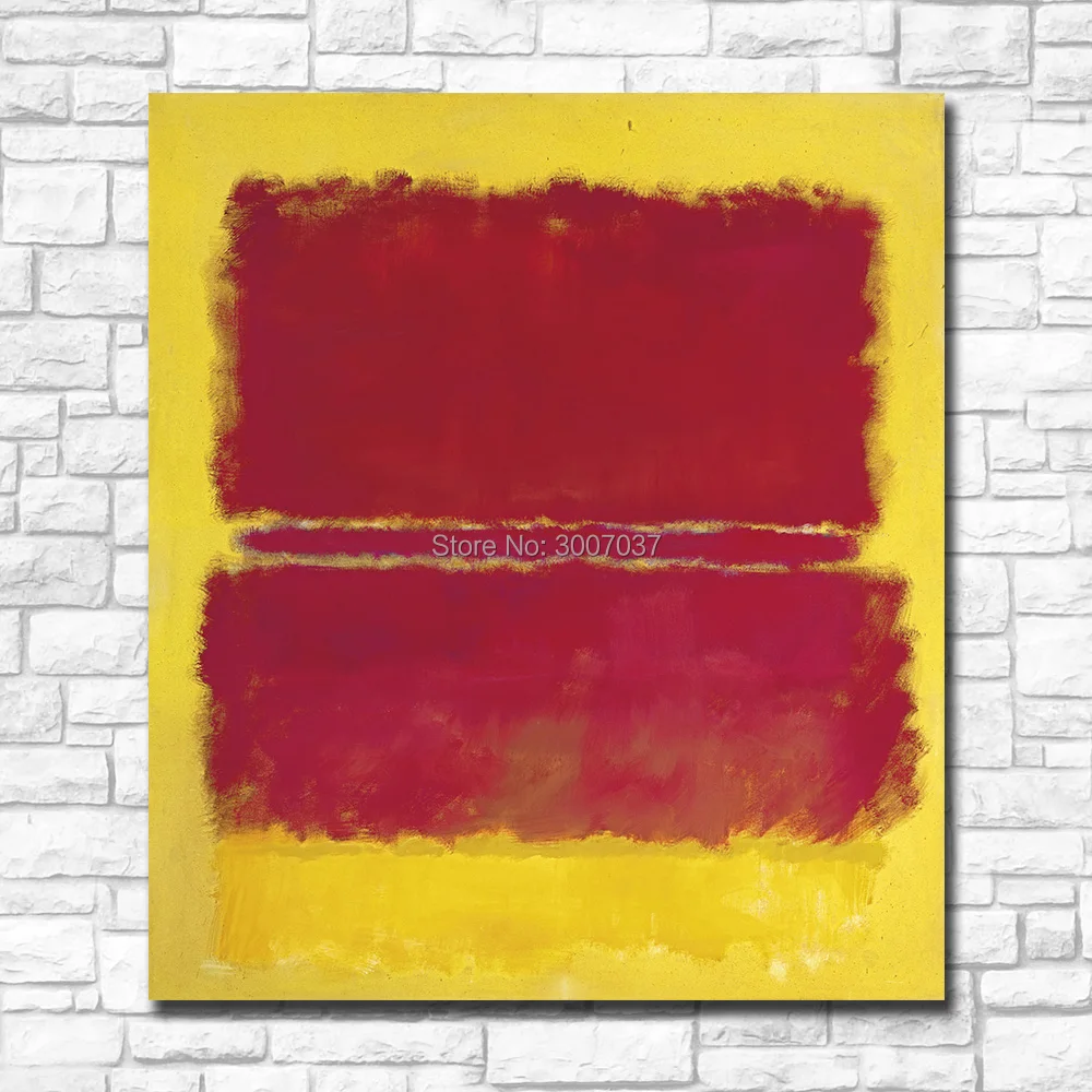 100% Handmade Painting Mark Rothko Yellow and red Canvas Painting Home Decor No Framed Oil Painting Free shipping by DHL Fedex