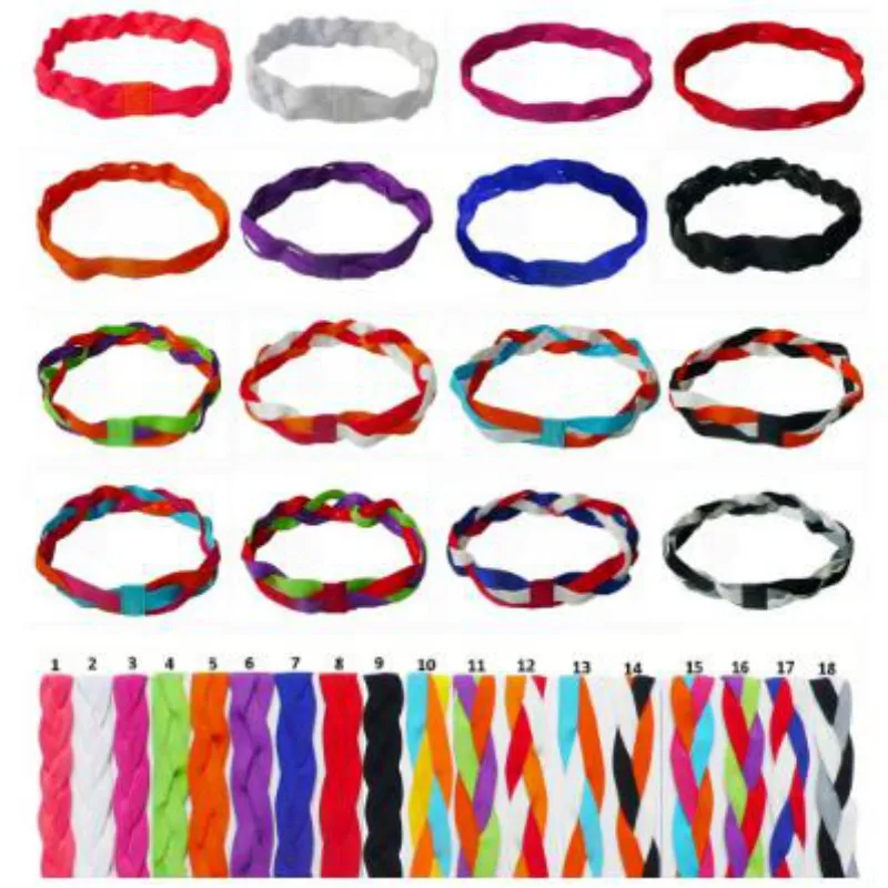 

2017 New 10pcs Fashion Softball Baseball Sports Braided Headbands Sweet Non Slip Scrunchy Girl Soccer Elastic Hair Bands