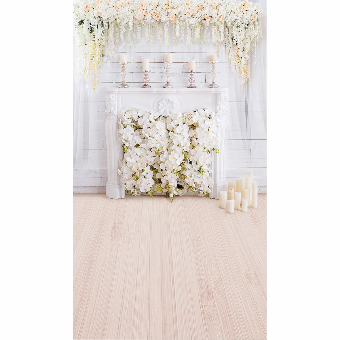 Allenjoy photography backdrop wedding pure flower love sweet candle background photobooth photo studio photo prop photocall