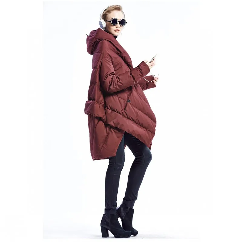 Harajuku Cloak Puffer Down Jacket Women Hooded Full Sleeve Ultra Lightweight Warm Down Coat Female Streetwear Parka Outwear New