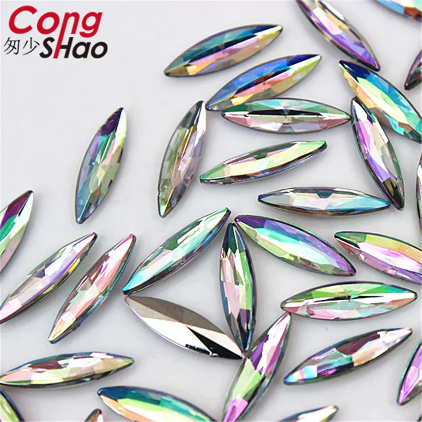 Cong Shao 500PCS 4*15mm Bunte Pointback Pferd Auge Steine Und kristall Acryl Strass Trim DIY Kostüm zubehör YB285