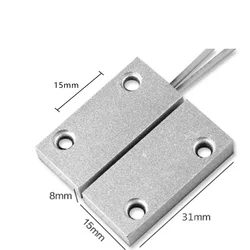 Sensor de interruptor magnético para sistema de alarma, Sensor de ventana de puerta con cable de aleación de aluminio NO impermeable NC