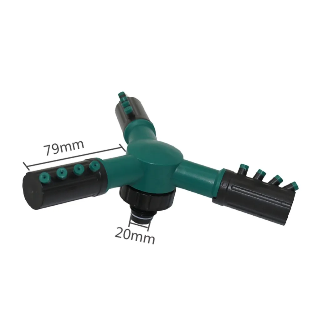 Aspersor de césped y jardín giratorio de 360 grados, sistema de riego automático, rociador de 3 brazos, suministros de jardín