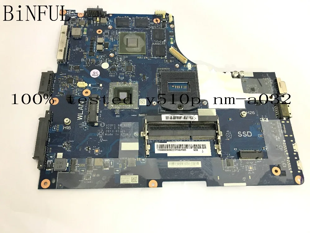 

PROPMT DELIVERY VIQY1 NM-A032 REV : 1.0 MAINBOARD FOR LENOVO Y510P MOTHERBOARD FIT CORE I7 CPU GPU GT755 /GT750 2GB