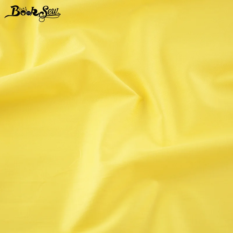 Booksew solid Yellow Color 100%Cotton baby Fabric for dolls Twill Textile DIY patchwork Sewing Material Cloth Telas De Algodon