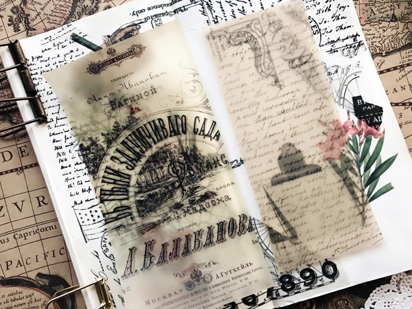 ZFPARTY 22pcs Old Newspaper Style Vellum paper Stickers for Scrapbooking Happy Planner/Card Making/Journaling Project