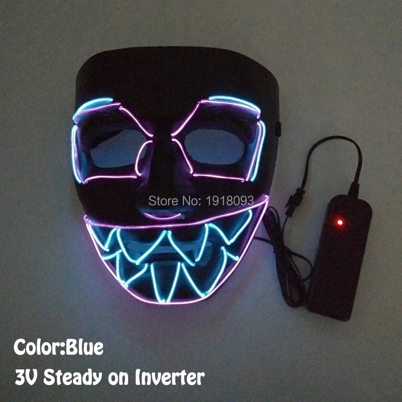 New Style Mask for Party EL Wire Cold Neon Flash Mask Bar night Mask for Holiday Lighting Halloween Decoration