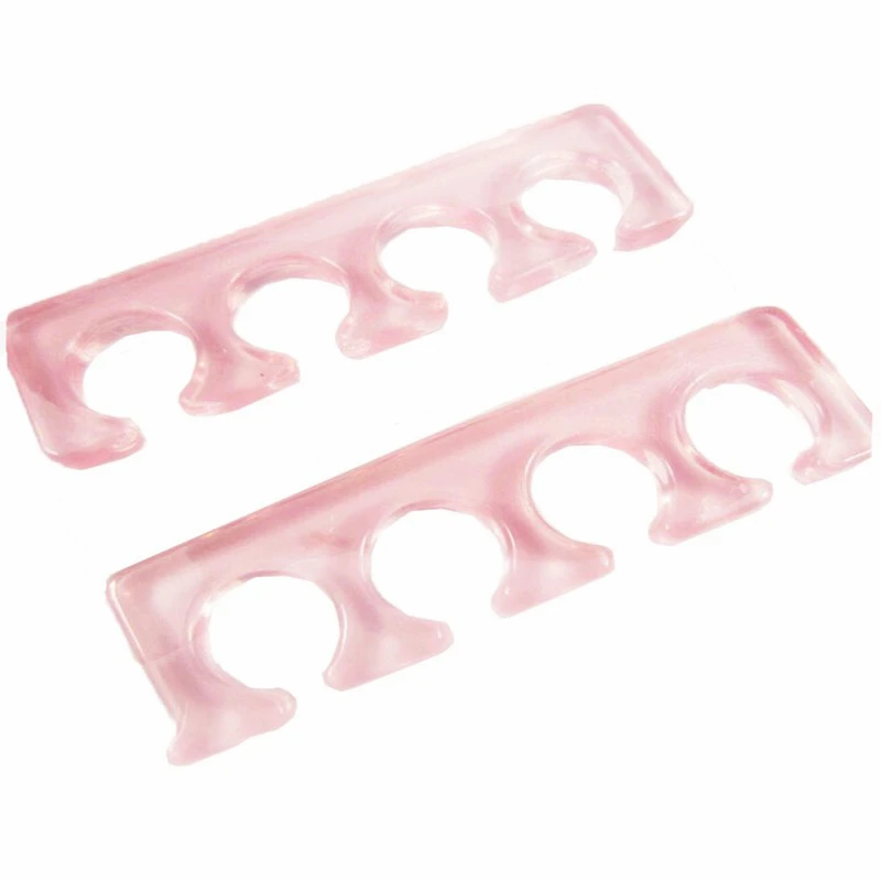 2 Pcs/Pair Soft Silicone Toe / Finger Separators Feet Care Nail Tools Art Manicure Pedicure Foot Braces Support Assistant Polish