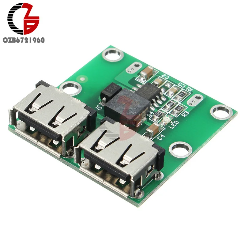 Dual USB Step Down Power Charging Supply Module DC-DC 6V-24V to 5.2V 3A Buck Converter Transformer Voltage Regulator Charger