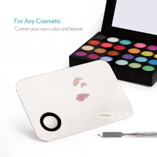 Juego de paleta de maquillaje de acero, espátula, mezcla de maquillaje, base, sombra de ojos, placa de polvo para labios, herramientas cosméticas