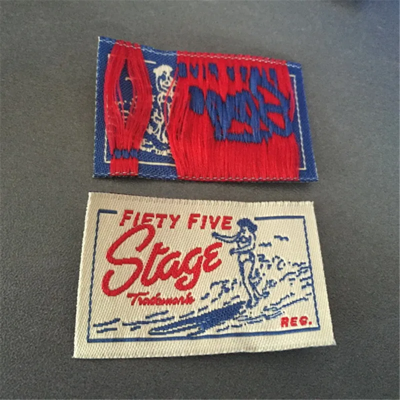 Customized Double Brocade 2.8*4.4cm Garment Washable Cloth Woven Labels