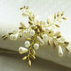 free shipping pearl flower napkin ring, beaded wedding napkin holder 12 pcs