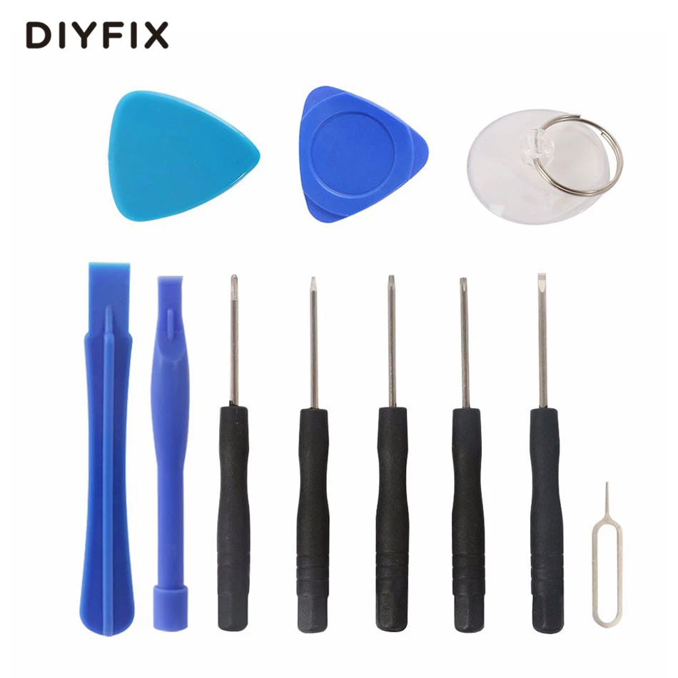 DIYFIX 11 trong 1 Mở Công Cụ Tháo Rời Kit cho iPhone 4 4 s 5 5 s 6 6 s Thông Minh điện Thoại di động Công Cụ Sửa Chữa Kit Tô Vít Set