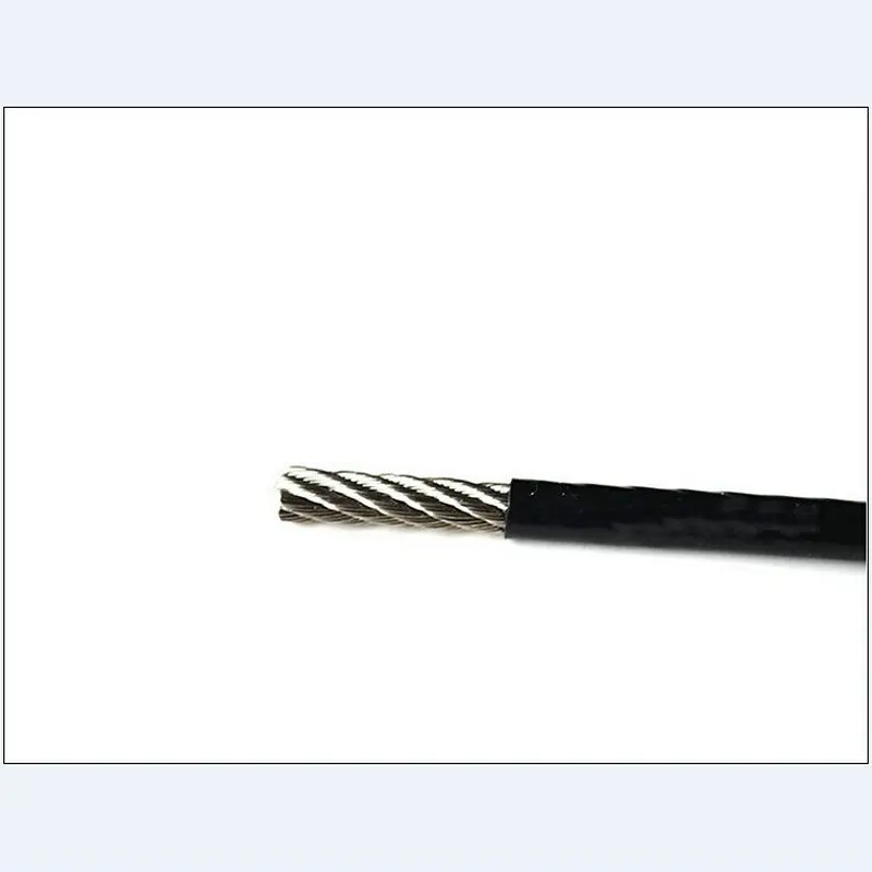 HQ-Cable de acero inoxidable 304 recubierto de plástico de PVC negro, 1MM-6MM de diámetro después del recubrimiento, BW01