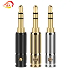 QYFANG 3.5mm Earphone Plug Audio Jack 3 Poles Stereo Headphone Metal Adapter 24K Gold Plated Copper Solder Wire Line Connector