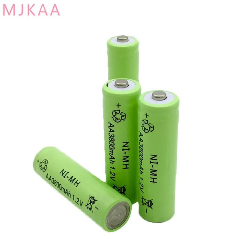 12Pcs Ni-MH 1.2V 3800mAh Green AA Rechargeable Nickel-metal Hydride Battery 14mm*50mm