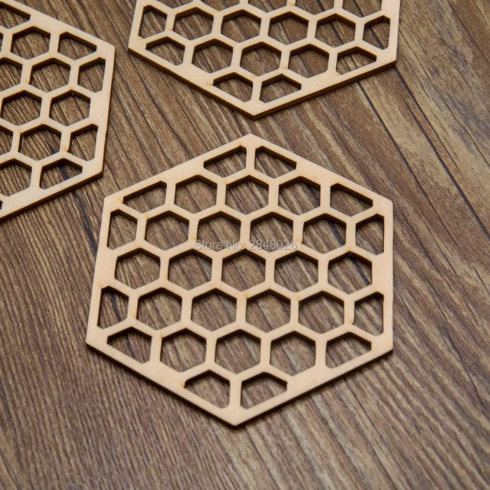 Laser Cut Wooden Honeycomb Coaster, rustic wedding table decor, birch coaster,wedding gift, drink coaster