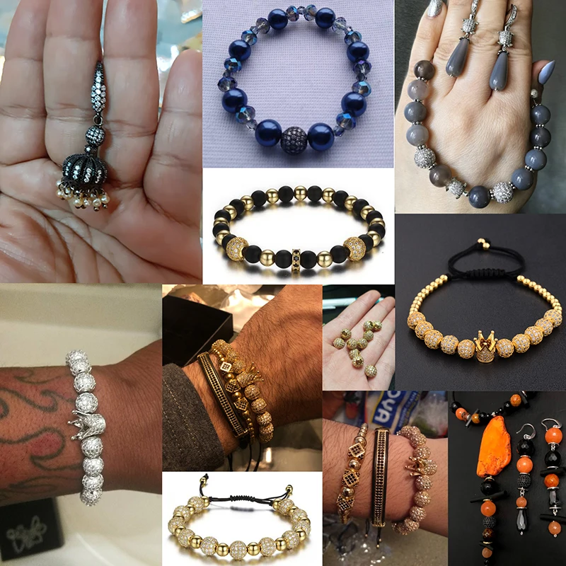 DIY Round Beads  Accessories for Jewelry Making  Ball Beads DIY Handmade  Natural Stone Women Men Bracelet Gift