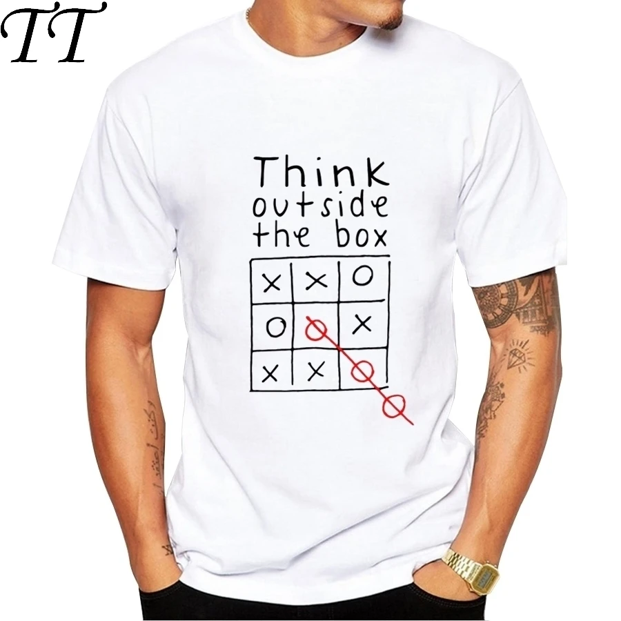 Think Out Side Cool The Box Men Male Letter Quote Modal Short Sleeve O Neck T shirt Funny Customized Top tees gt160