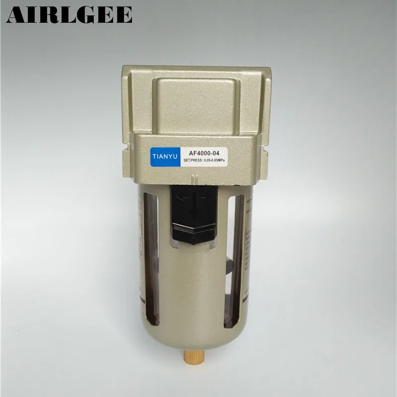 Filtro de ar pneumático com separador de óleo e água para processador de ar pt de 1/2 polegadas