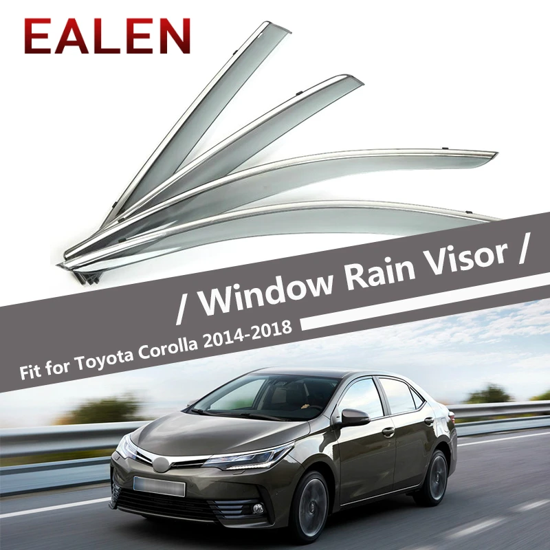 EALEN For Toyota Corolla E170 2014 2015 2016 2017 2018 Vent Sun Deflectors Guard Accessories 4Pcs/1Set Smoke Window Rain Visor