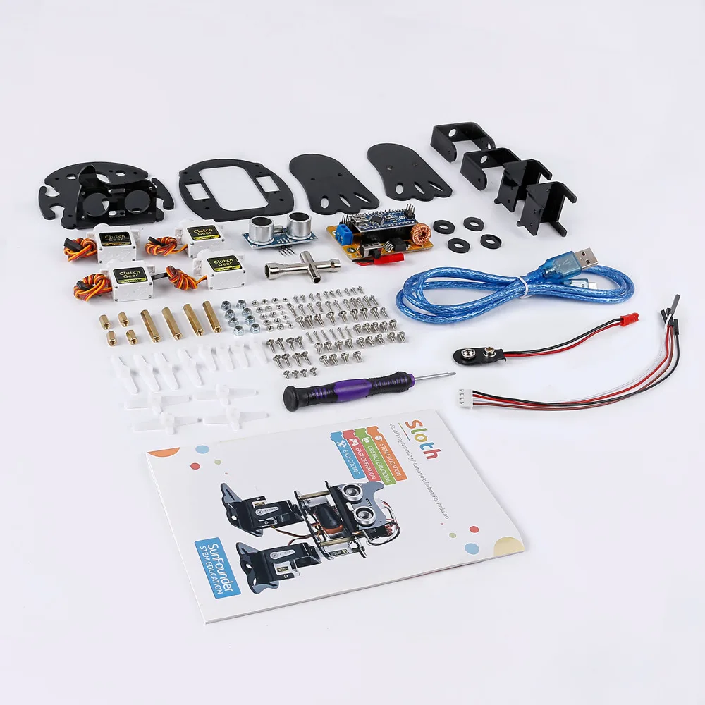 SunFounder DIY 4-DOF Robot Kit -Sloth Learning Kit for Arduino Nano DIY Robot for Kids and Adults with Tutorial