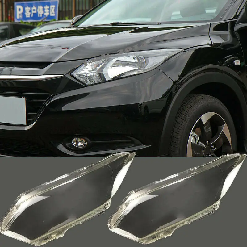 Left+Right Front Kit Cover Lens for Headlights + Glue For Honda HR-V HRV 2016 2017 2018