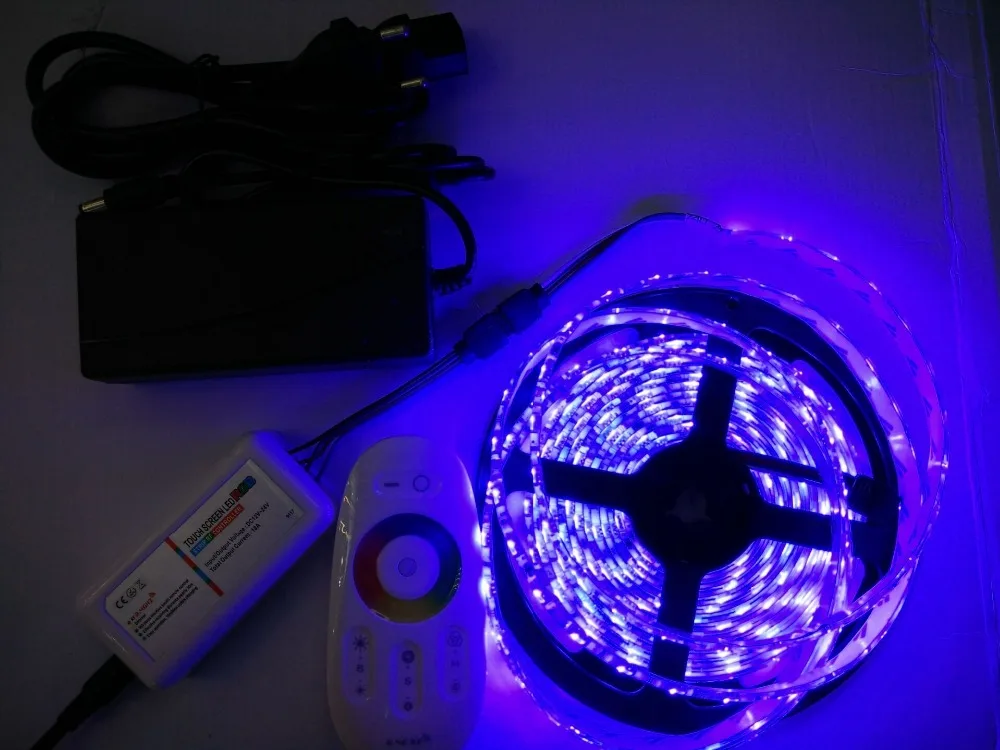 2.4G RGB led controller+5050 RGB 60L/m 5m 300L led strip waterproof DC12V flexible led bar light+12V 5A adapter RGB LED kit