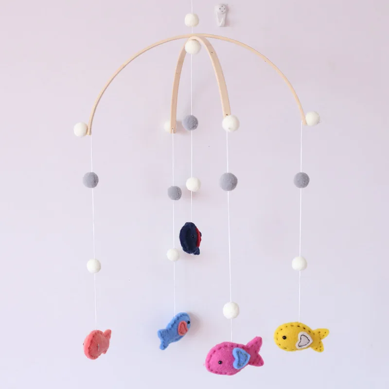 Wool ball Felt Unicorn Wind Chimes Baby Crib Mobile Bed Bell Rattle Toys Kids Newborn Girl Boy Gifts Nursery Decor Girl Boy Gift