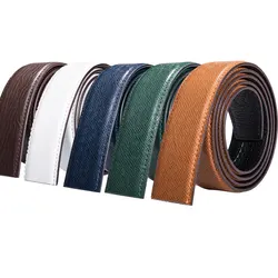 3.5cm High Quality Cowskin Genuine Leather Belt without Buckle Men's Formal Automatic Leather Replacement belts Green Blue White