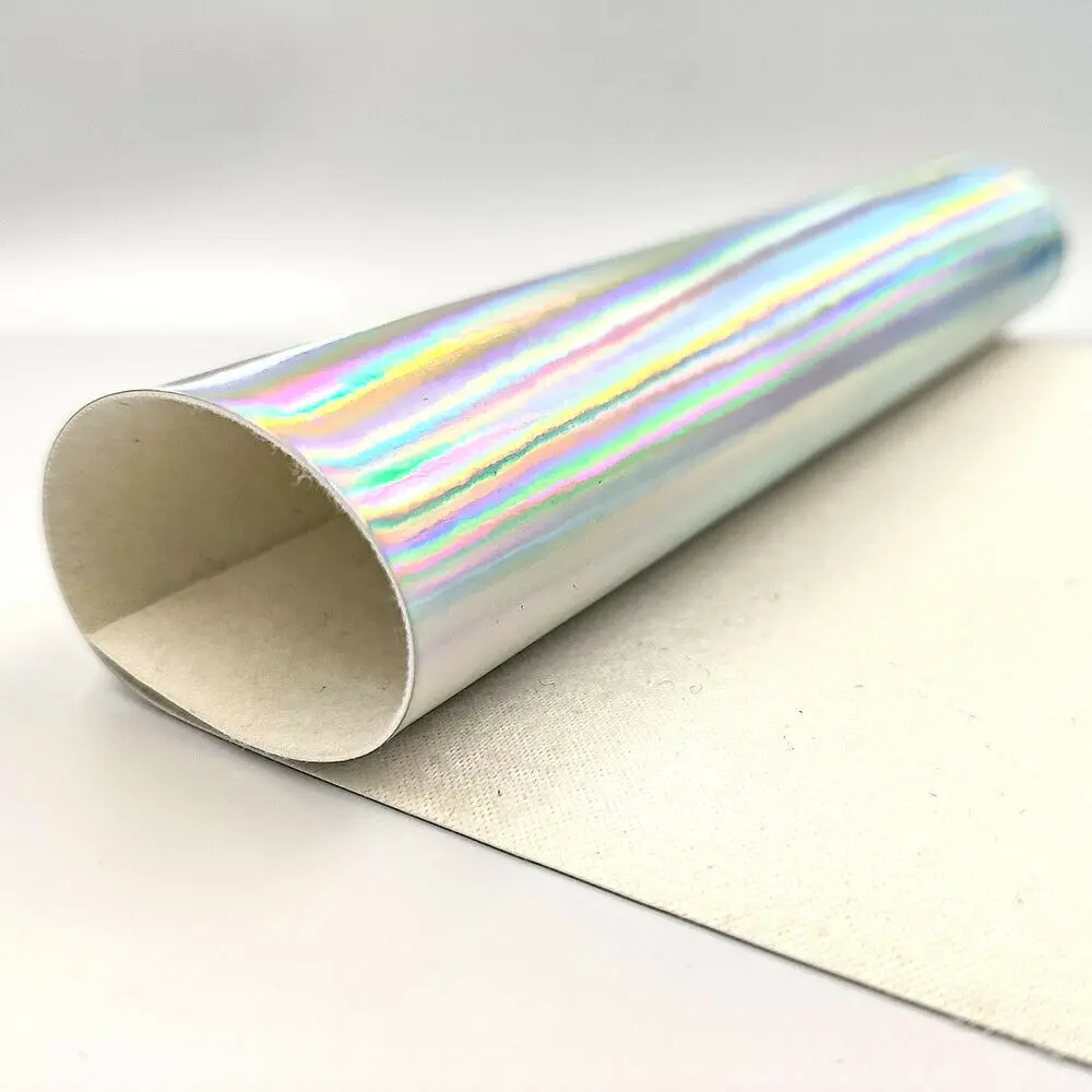 A4 20*30cm Hologram laserowy opalizujący sztuczny PU skórzany materiał do szycia na torbę sukienka tkanina rzemieślnicza DIY kokardka materiał