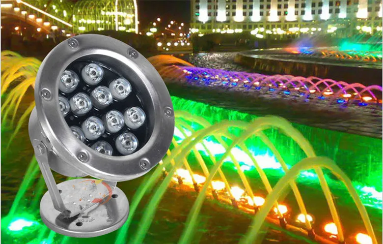 6w 12W 18w 24w 36w IP68 Led Underwater Light RGB Outdoor Waterproof colorful water Spotlight Swimming Pool Light Fountain Light