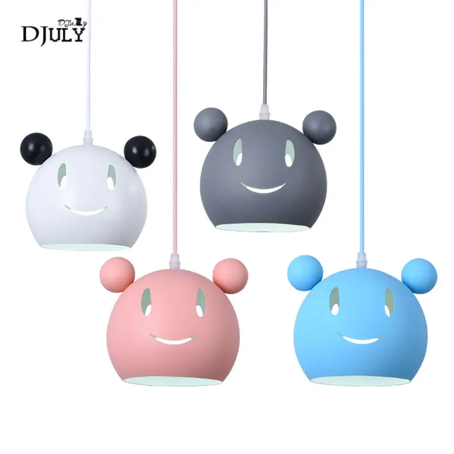 nordic baby Smiling Mickey led pendant lights for children bedroom dining room lovely kitchen fixtures home deco hanging lamp