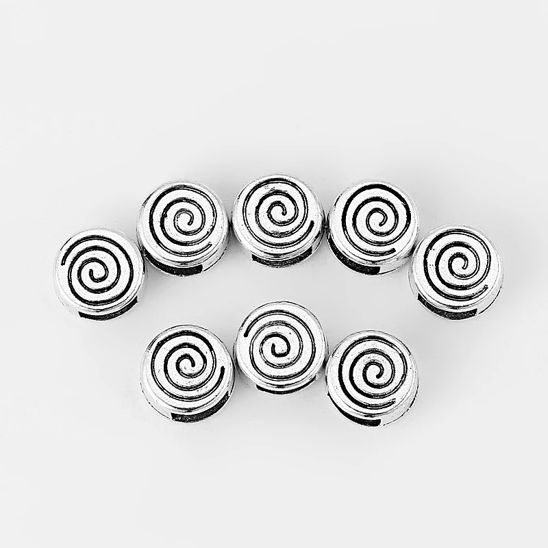 10pcs Vortex Shaped Slide Spacer Charms Beads Fit 5*2mm Leather Cord For DIY Jewelry Making Accessories