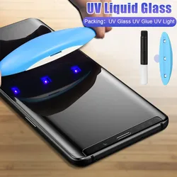 UV Liquid Full Glue Tempered Glass For Samsung Galaxy S20 Ultra S10 S9 Plus Note 8 9 10 Pro S10 Lite Screen Protector Film