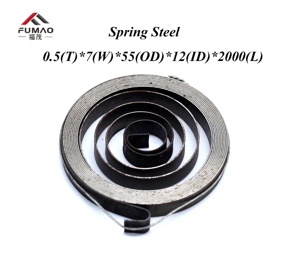 FUMAO China manufacturer flat wire rolling constant force coil spring for clockwork 0.5X7x50x18X3000mm