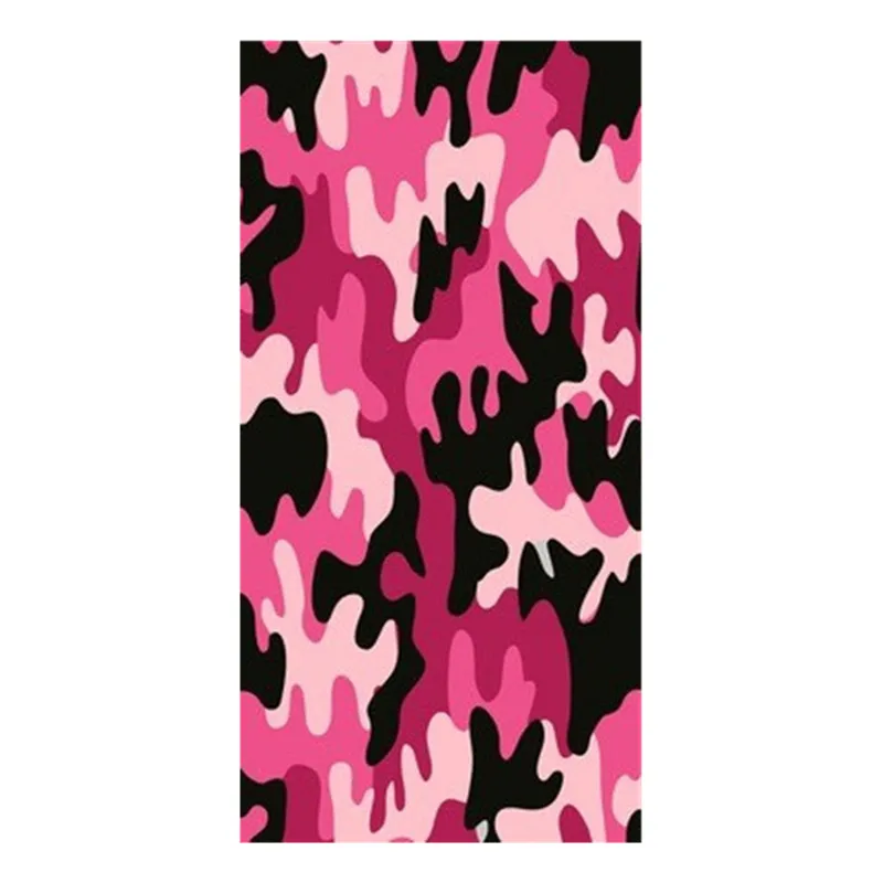 Hot Pink Black Camo Pattern Beach Lightweight Beach Towel Camouflage Fabric Camp Spa Swimming Towel Hair Head Dry 35X75 70X140cm